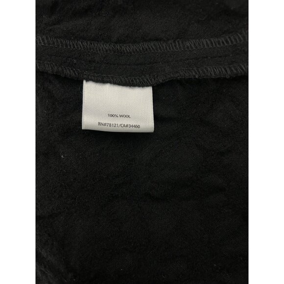 Eileen Fisher Womens Jacket Large Crinkle 100% Wool Black Cardigan long langenlo - Picture 7 of 16